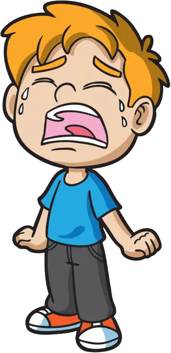Crying Boy Cartoon in Expressive Style