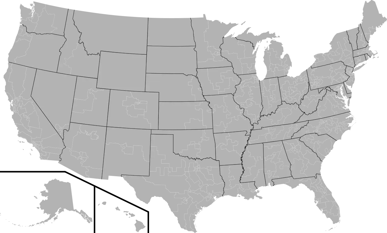 Gray Map of the United States