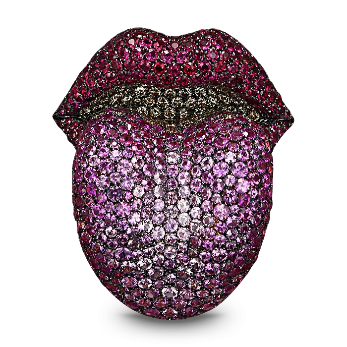 Glittering Lips with Tongue