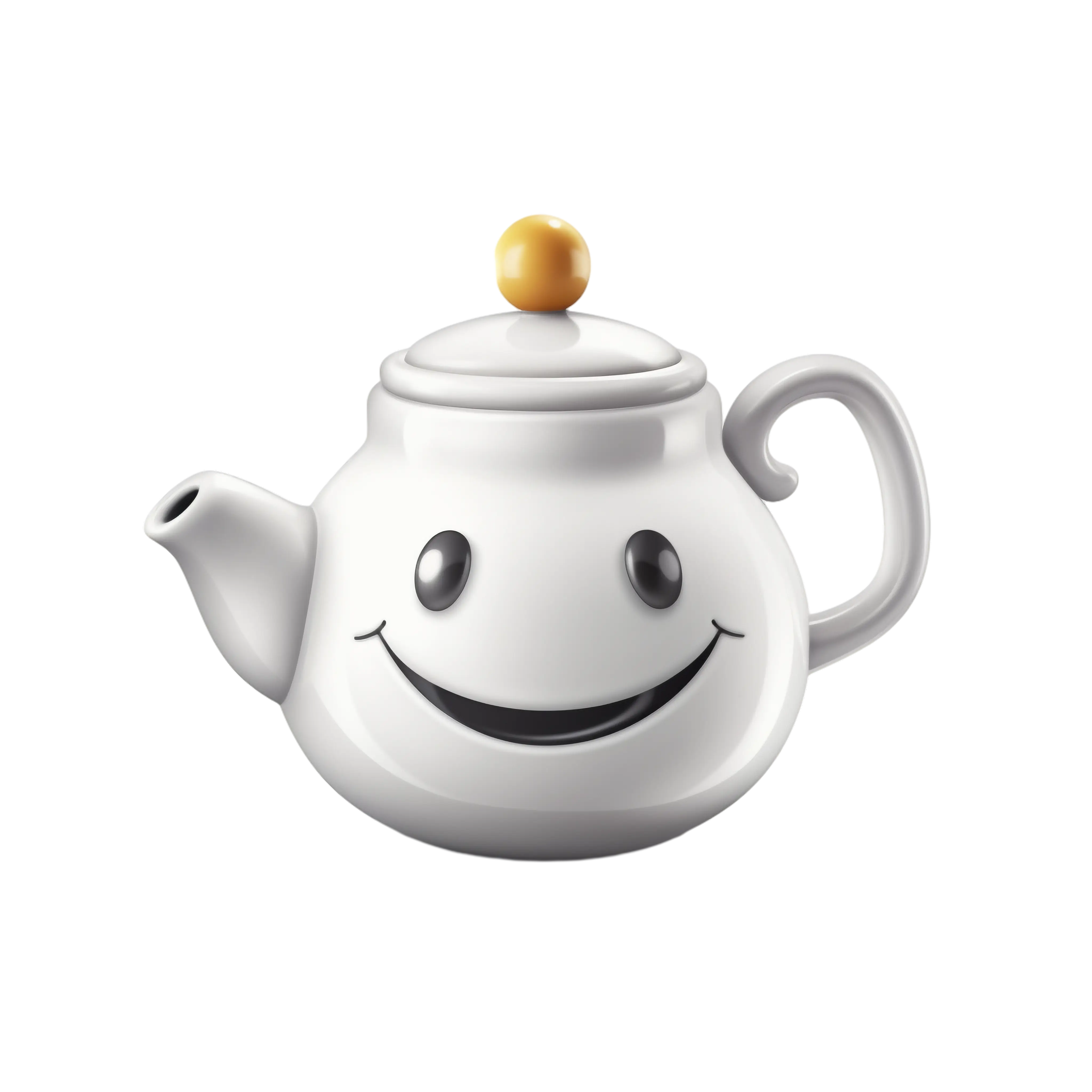 Happy White Teapot