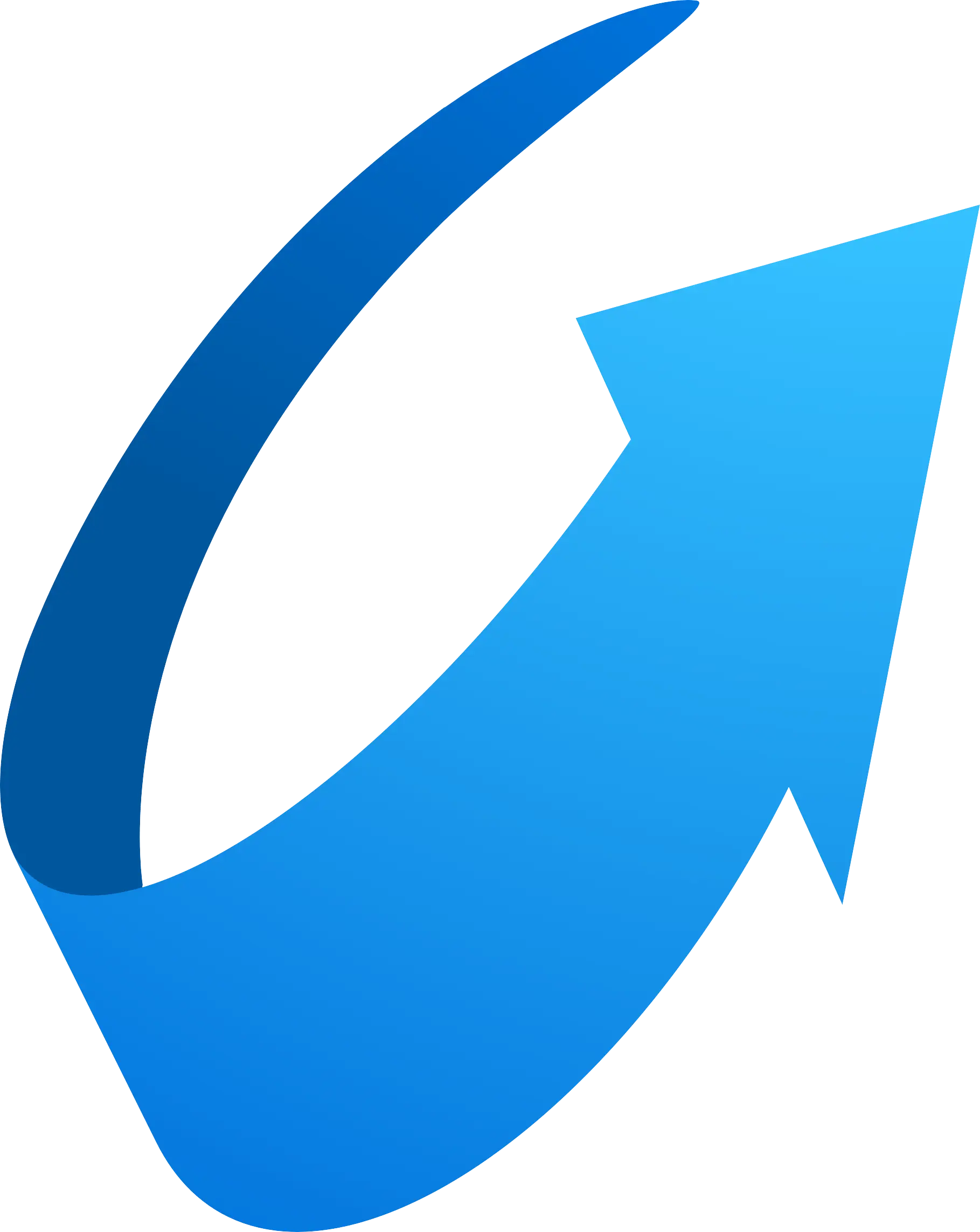 Blue Upward Arrow with Curve