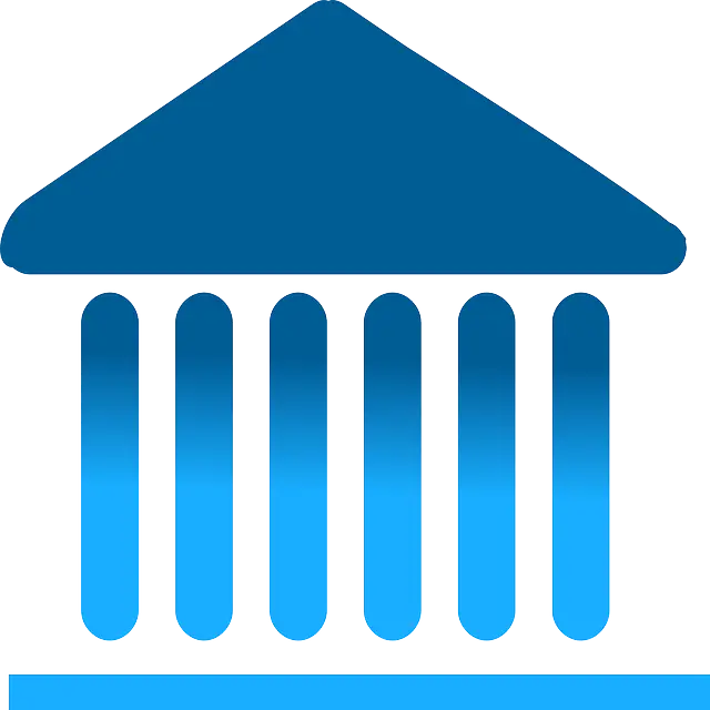 Government Building Icon in Blue