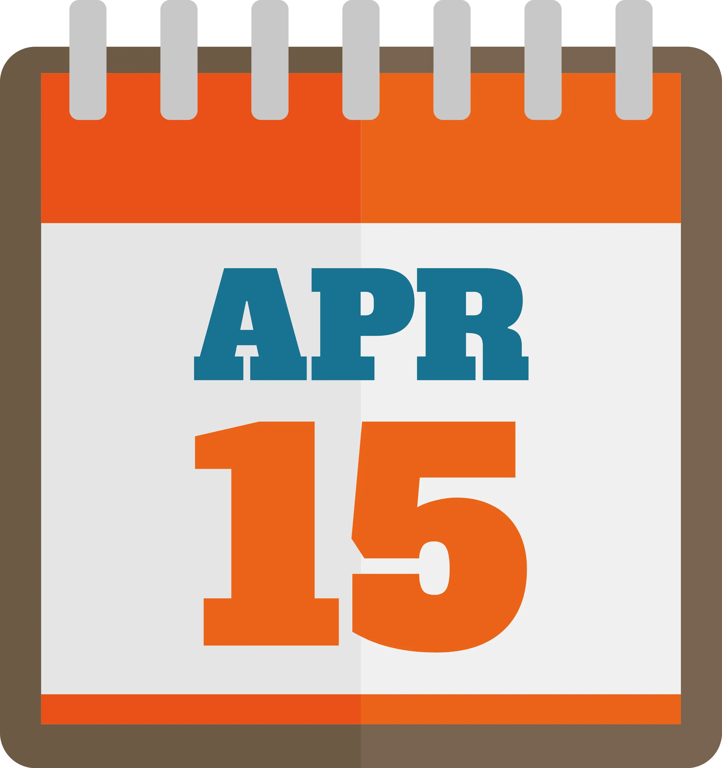 April 15 Date Highlight on Calendar