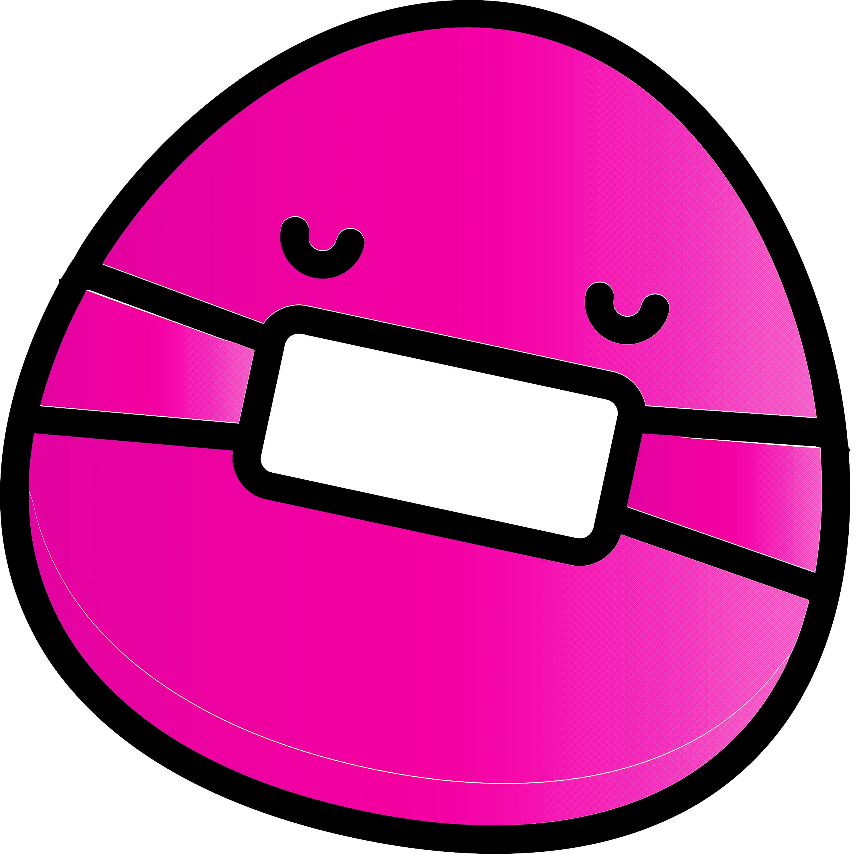 Pink Doodle Character with Face Mask