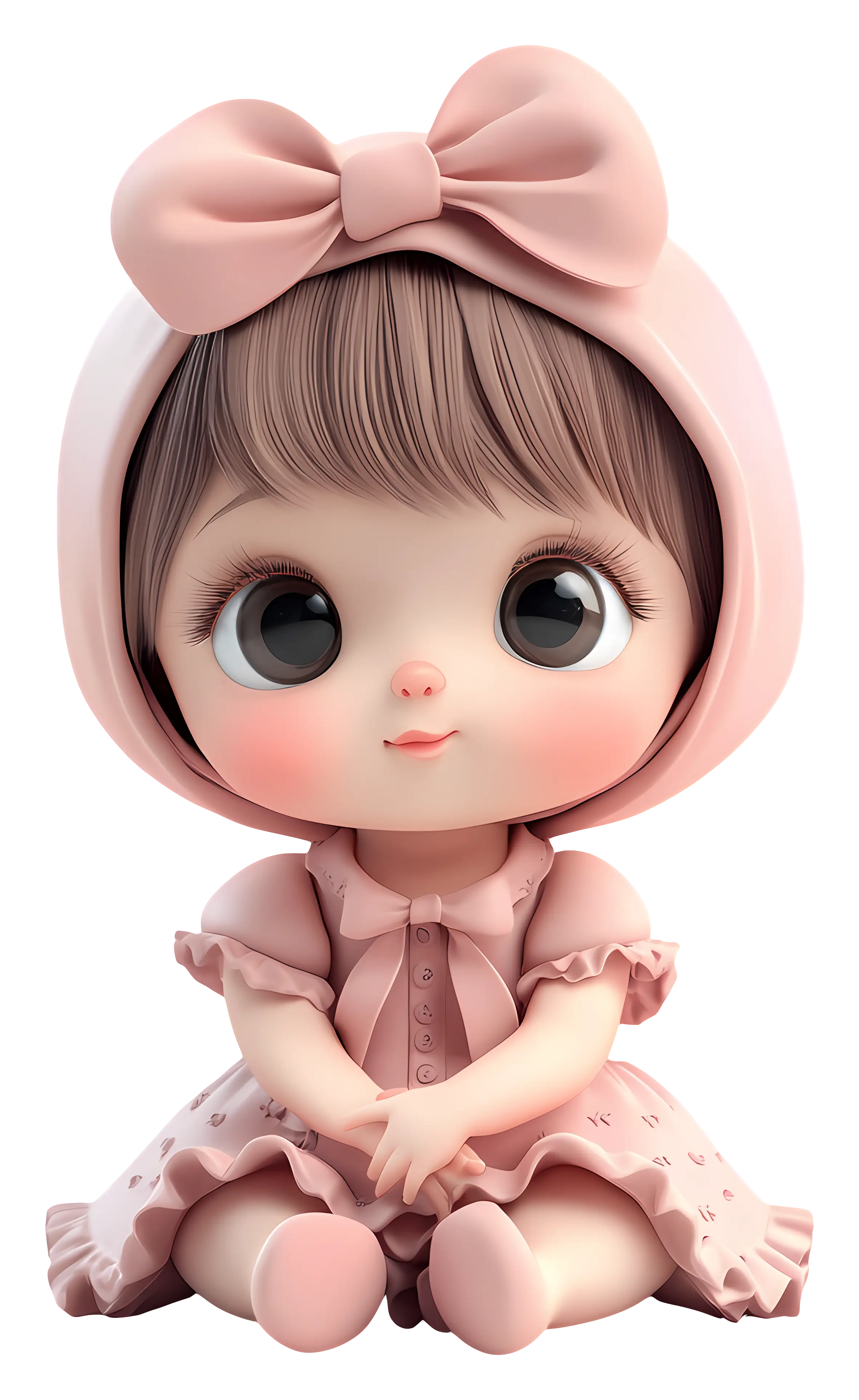 Cute Pink Doll with Bow