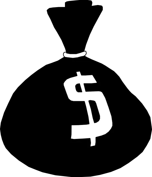 Black and White Money Bag with Dollar Symbol