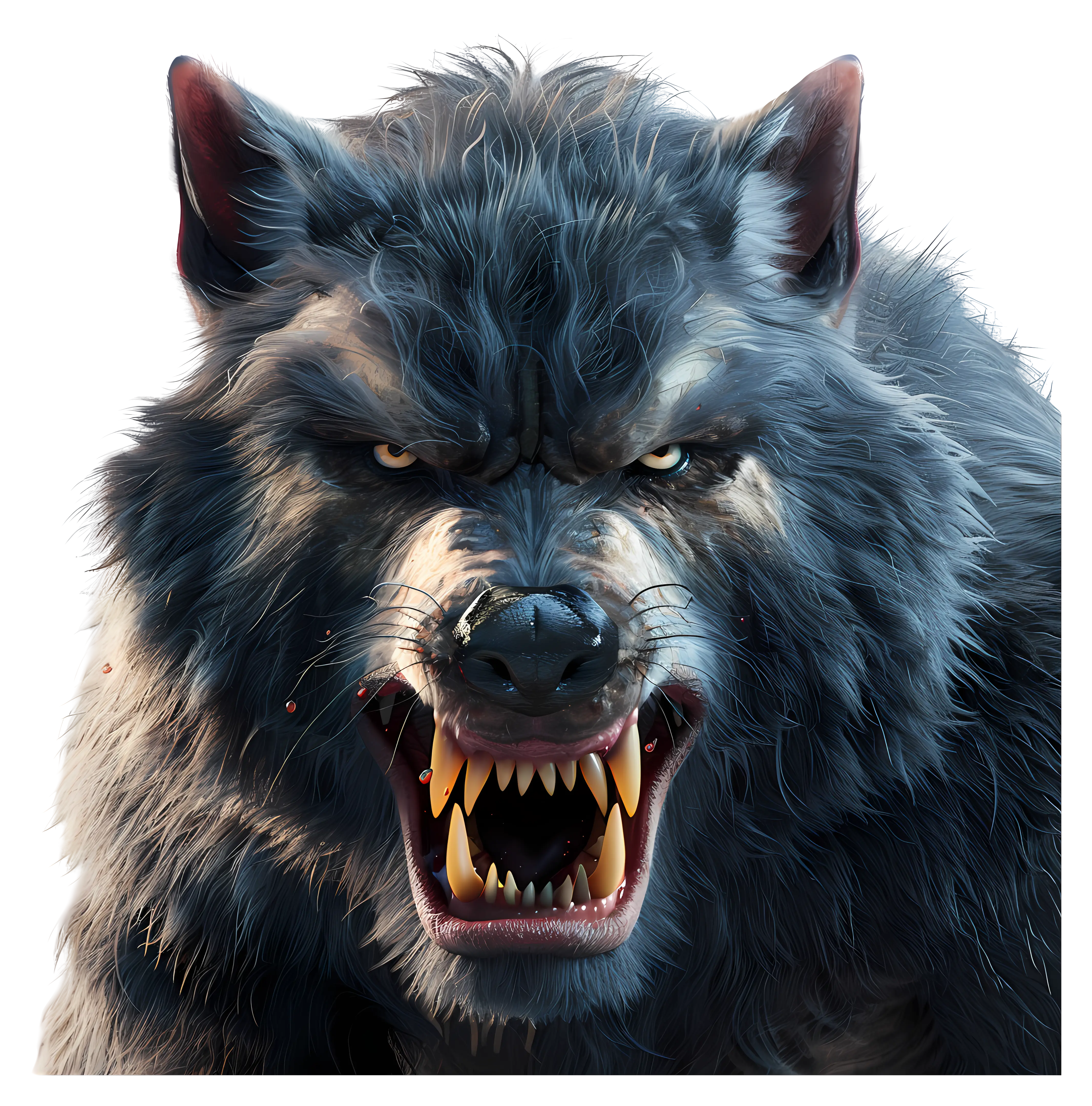 Realistic Angry Wolf Illustration