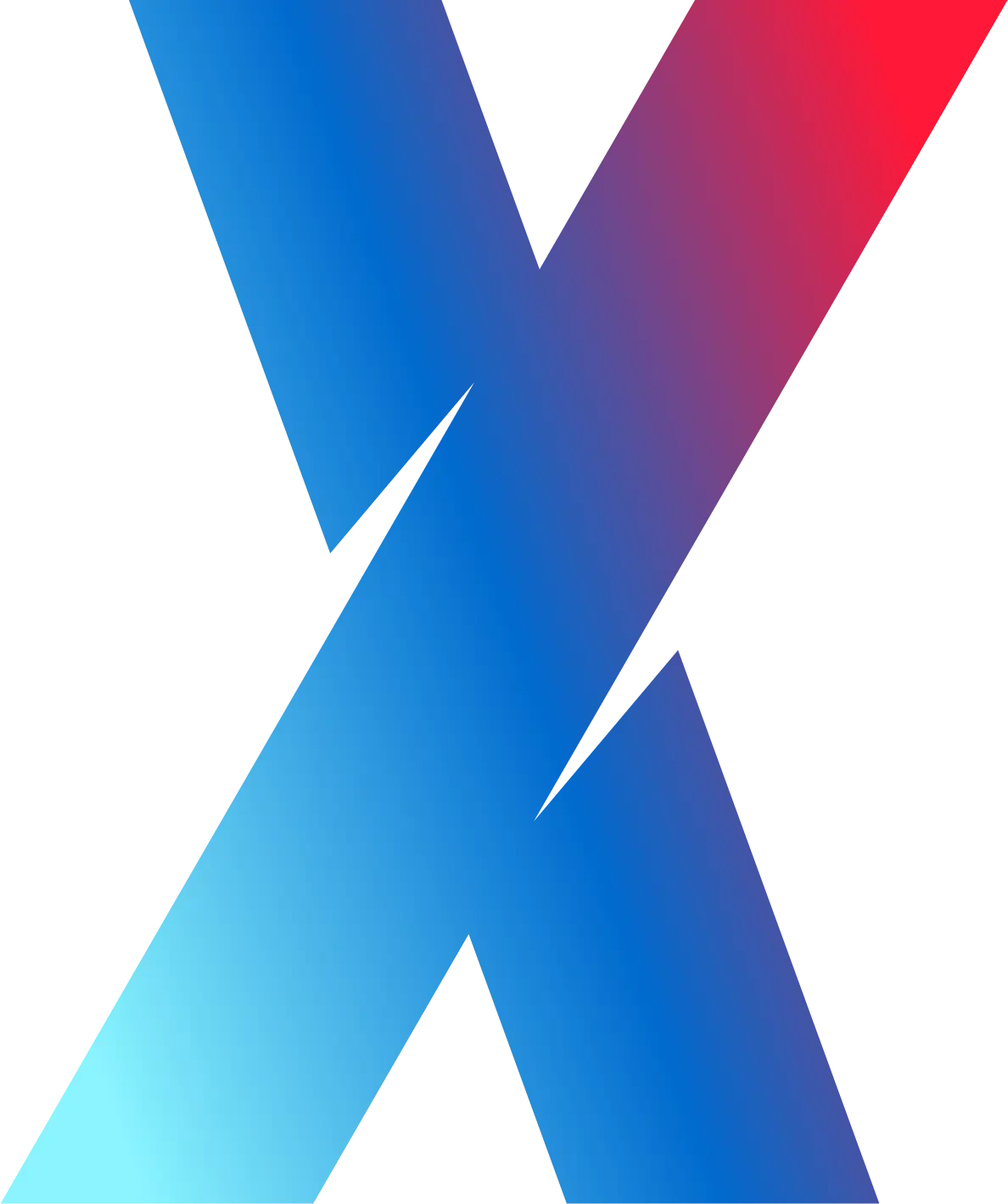 Gradient Colored X Symbol with Bold Design