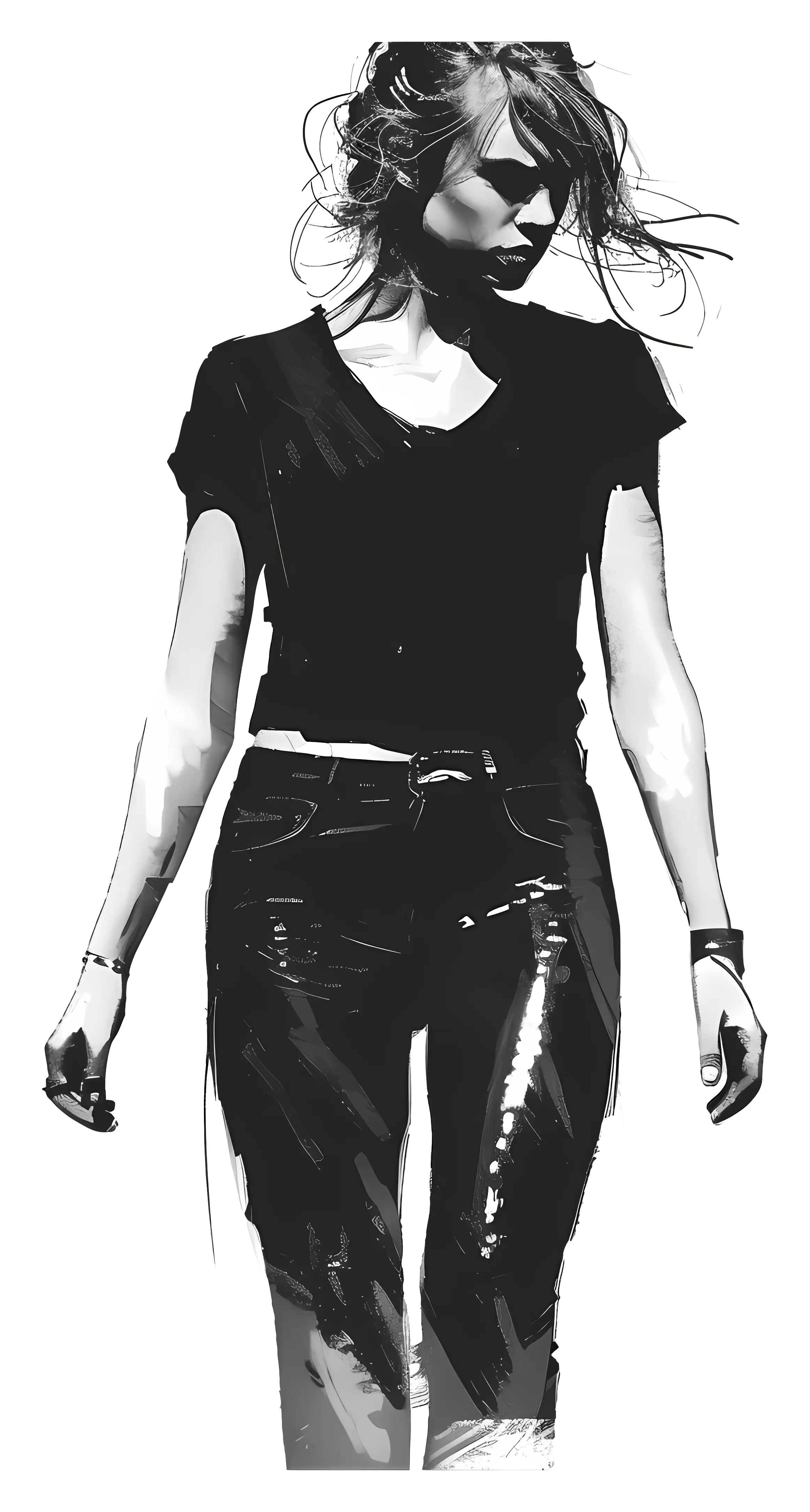 Stylish Woman in Black Outfit