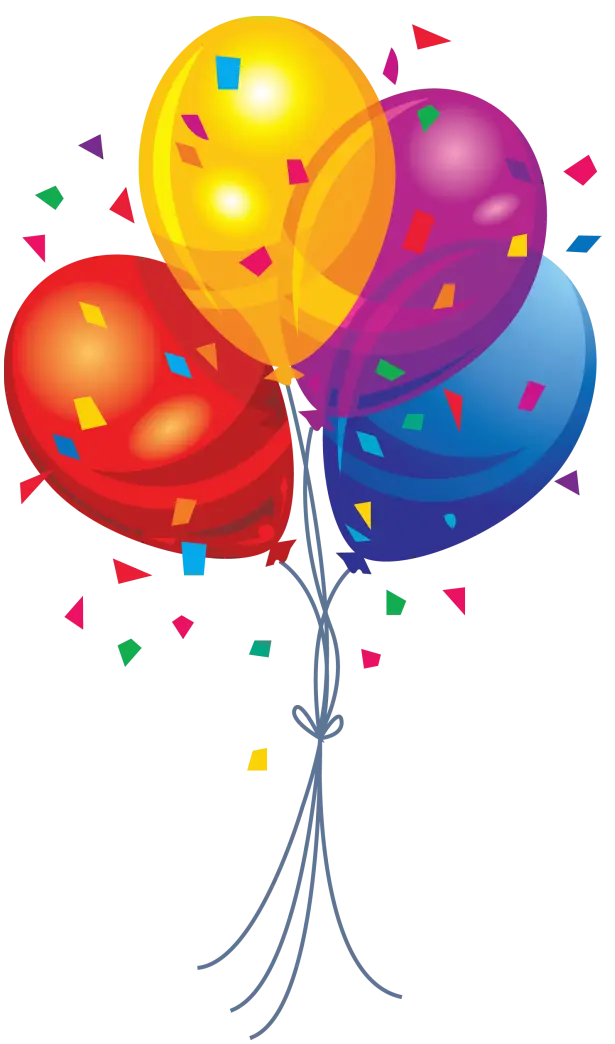 Bright Balloons with Confetti for Party Design