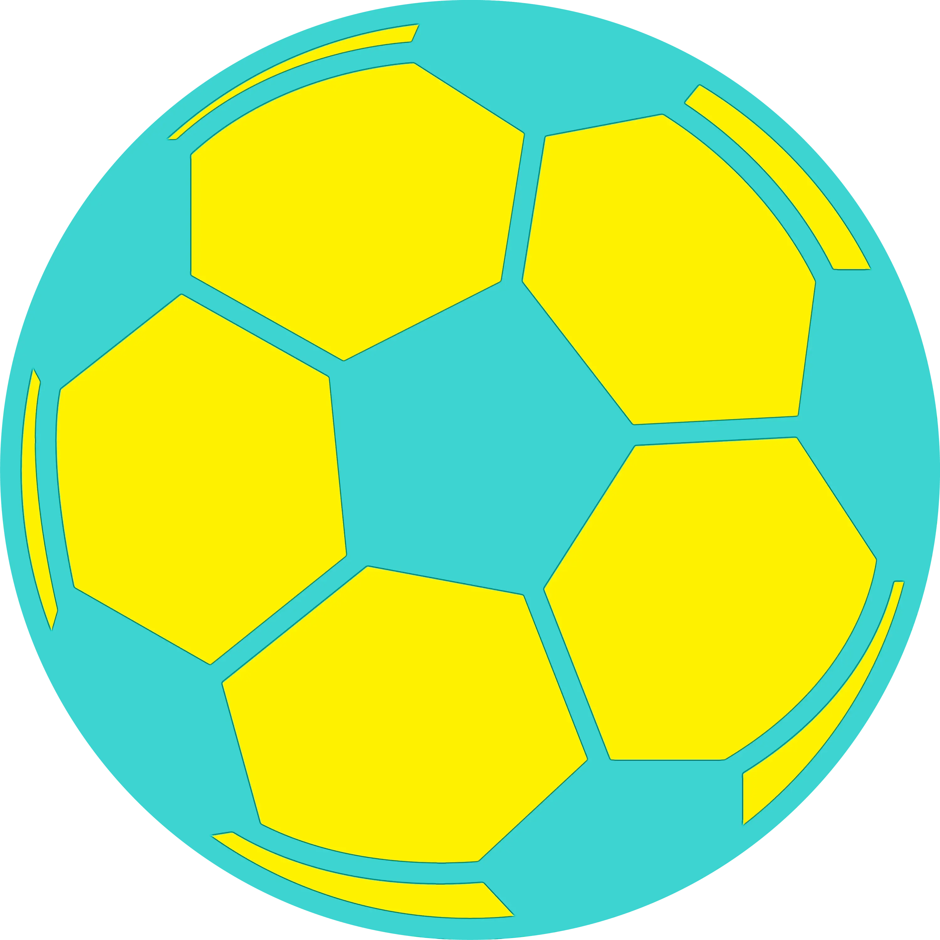 Yellow-Blue Soccer Ball Design