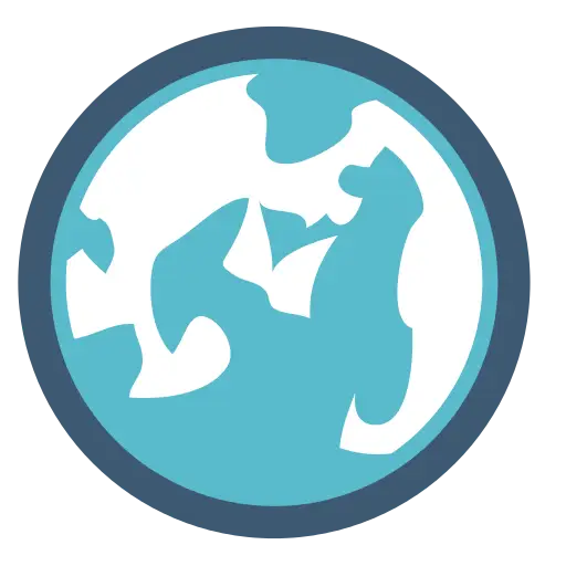 Blue and White Earth Icon