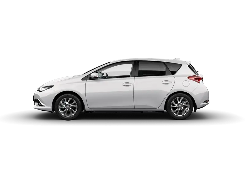 Side View of a White Hatchback Car