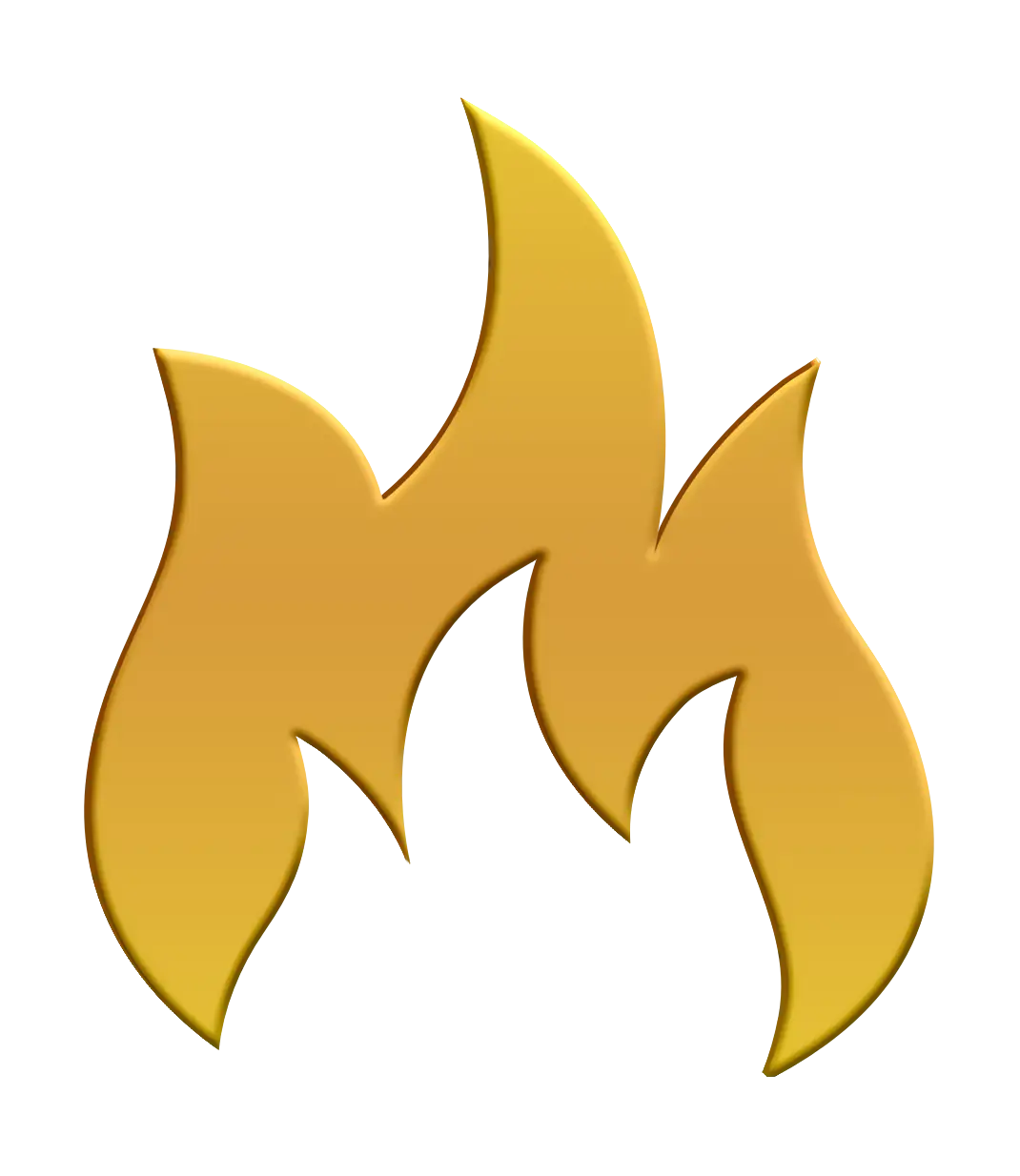 Stylized Gold Flame Illustration