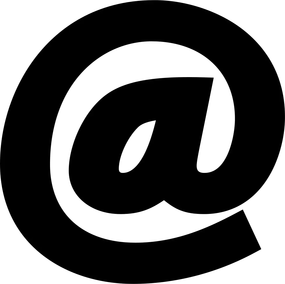 Black At Symbol for Digital Communication