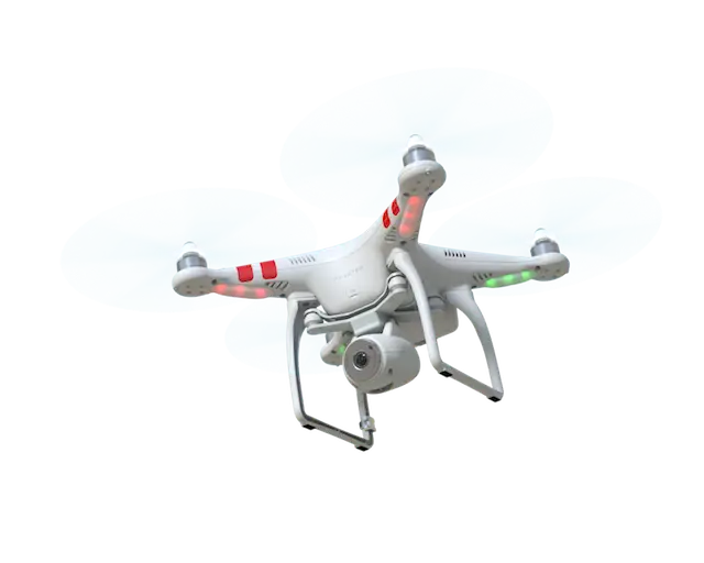 Compact white drone with camera