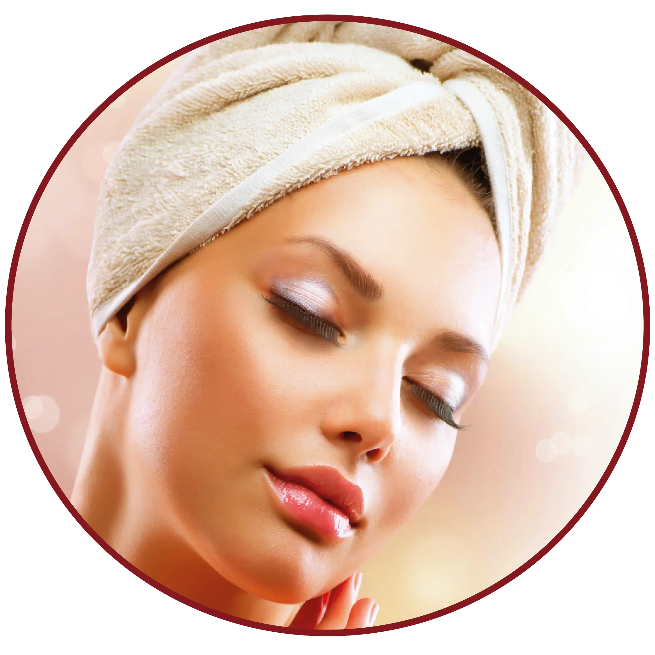 Woman with Towel and Skincare