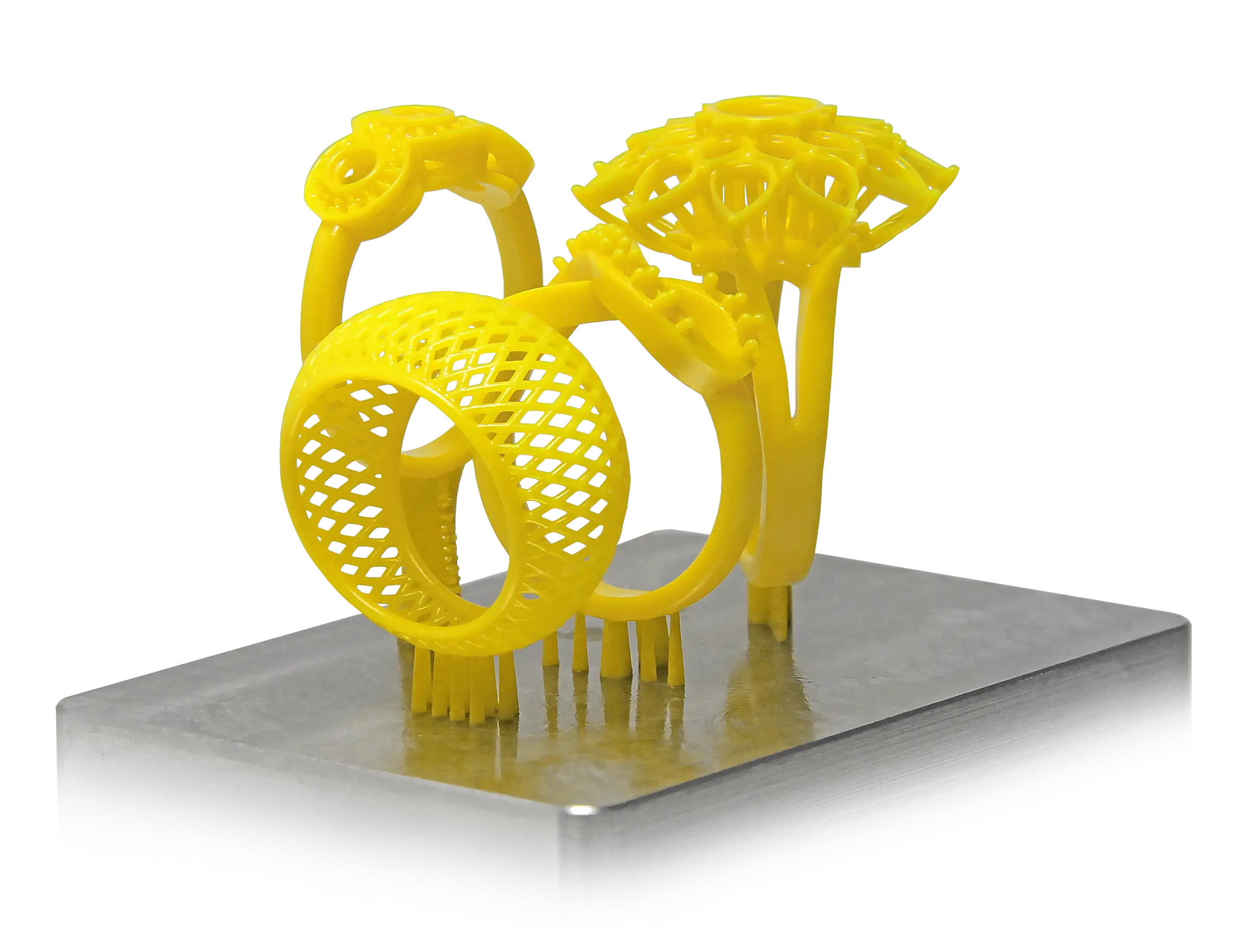 Yellow Plastic Rings on a Plate