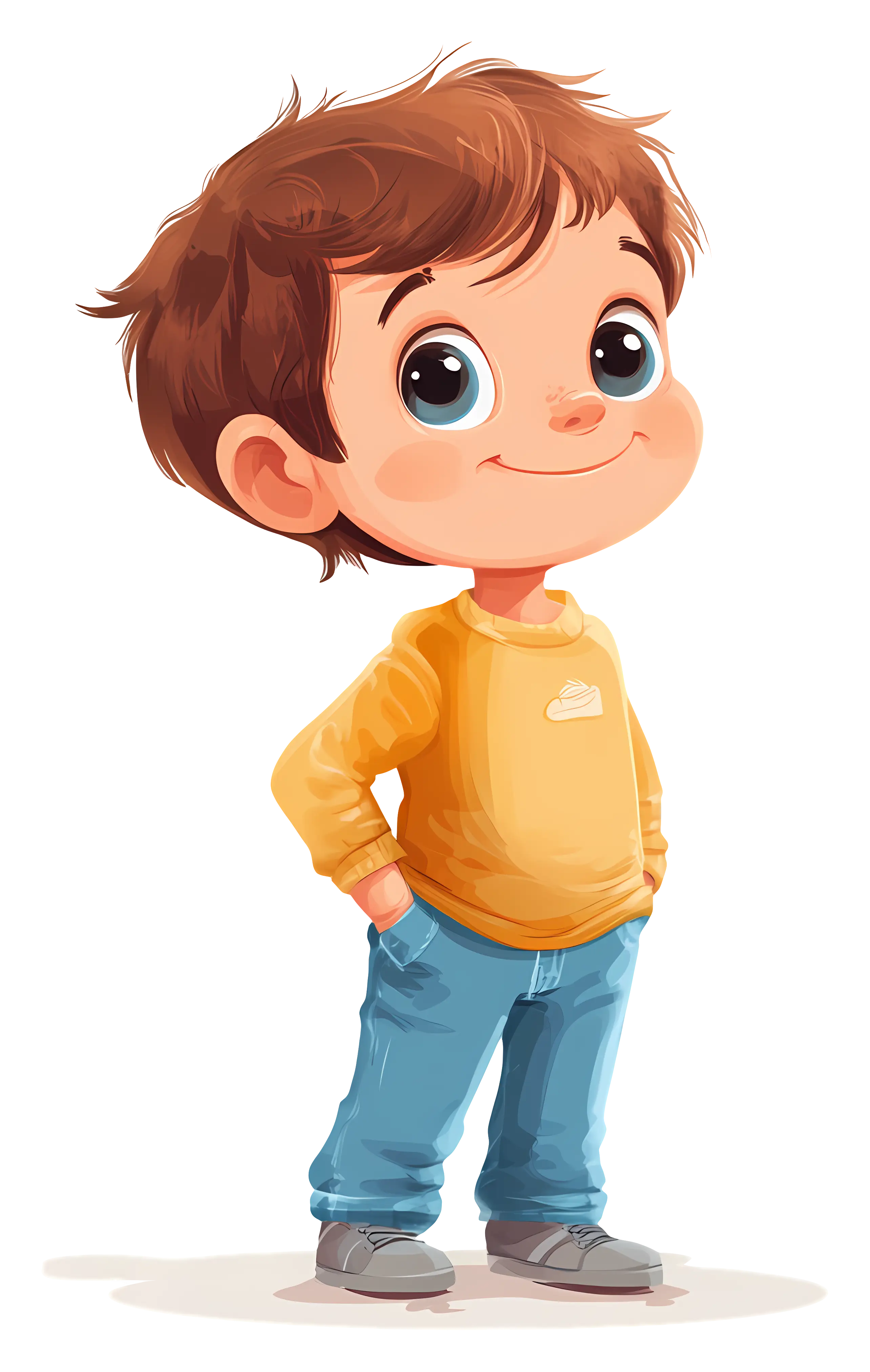 Cartoon Boy in Yellow Shirt