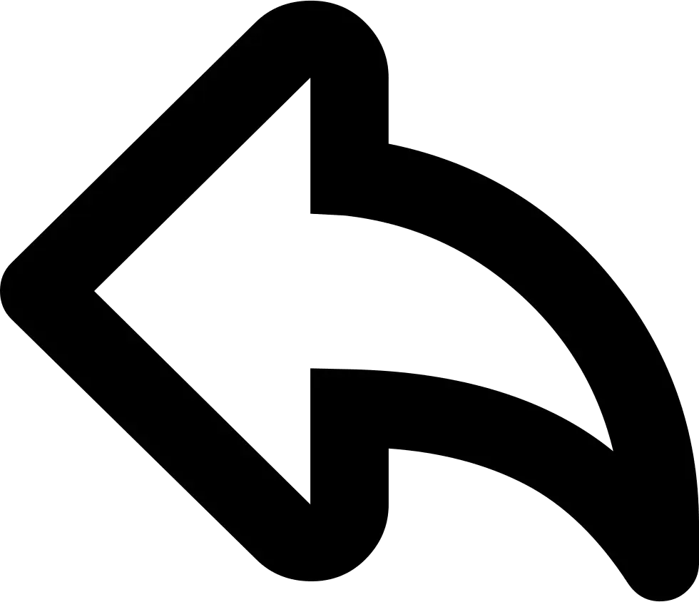 Curved Left Arrow for Return Navigation