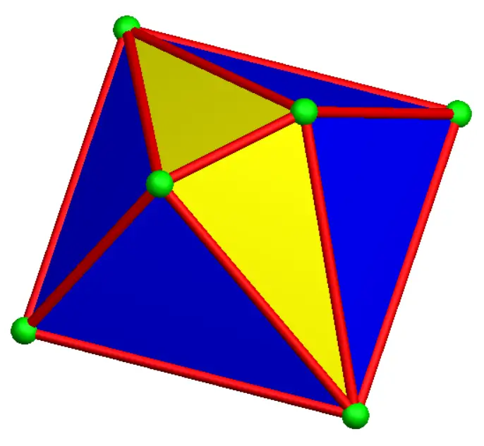 Octahedron Geometry Model with Colored Faces