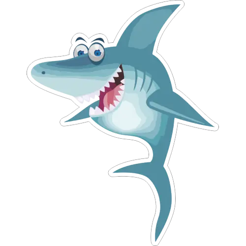 Cartoon Shark with Big Smile