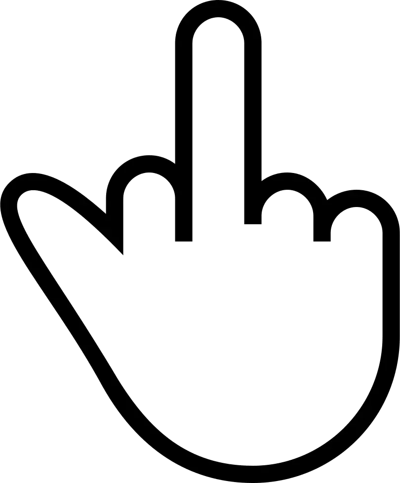 Black Line Art Gesture Icon