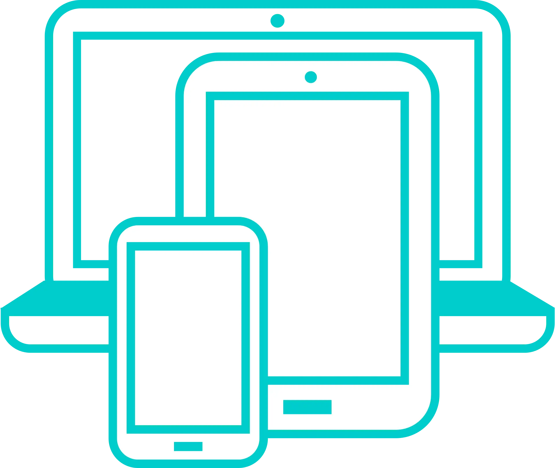 Device Icons: Phone, Tablet, and Laptop Outline