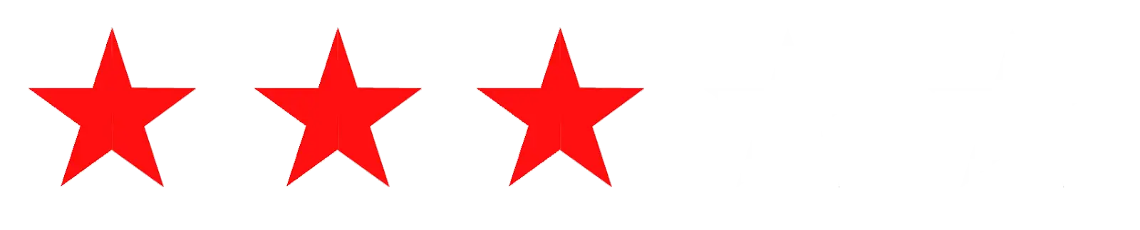 Three Red Stars Rating Illustration
