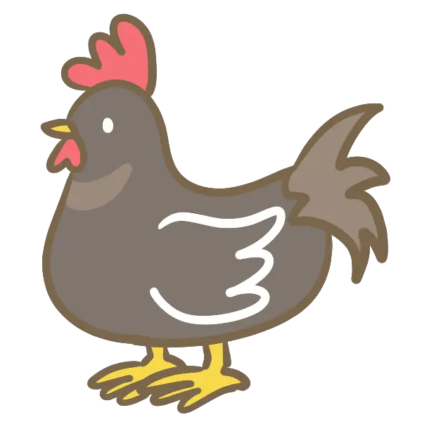 Simple Gray Cartoon Hen Drawing
