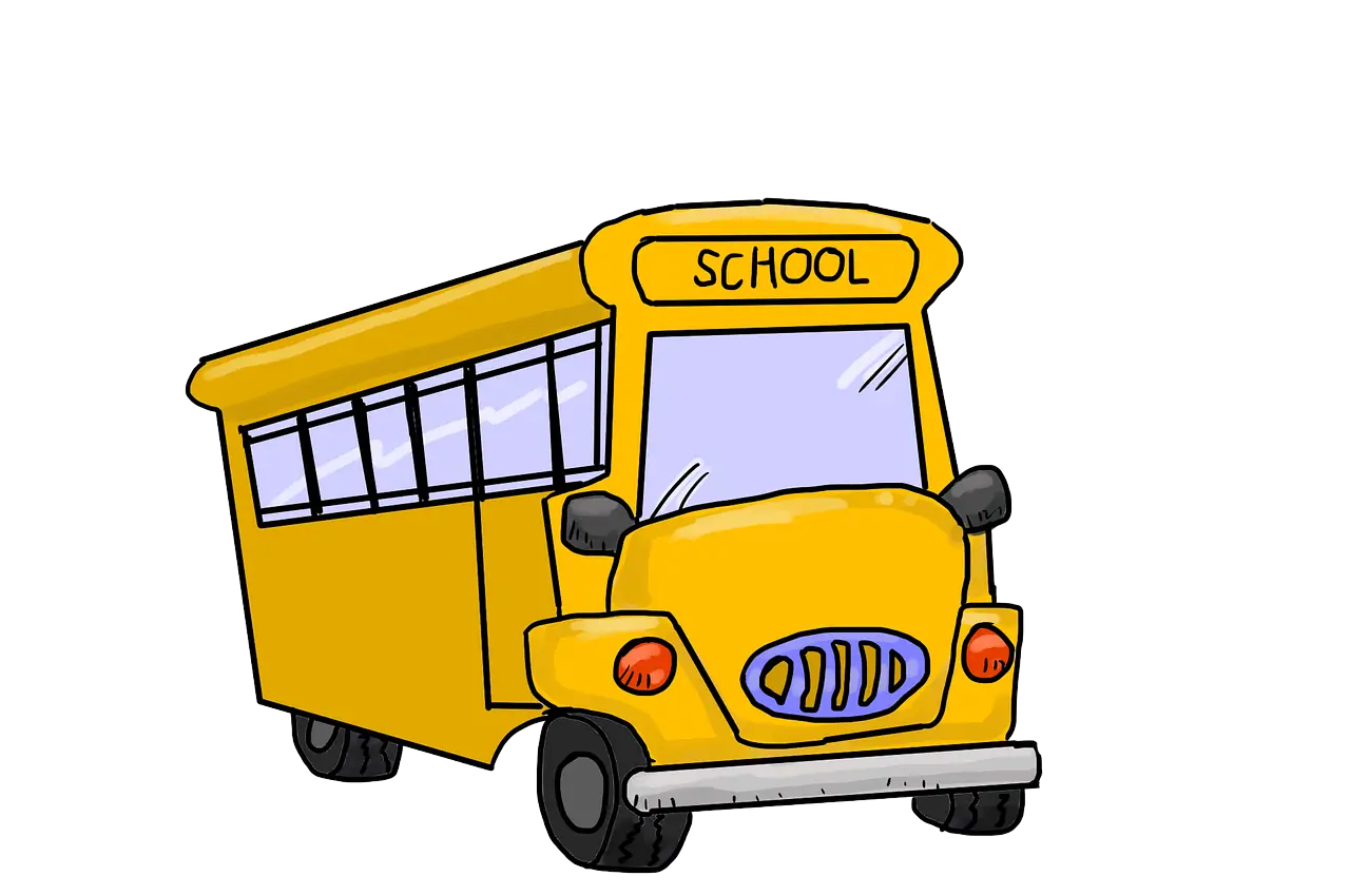 Yellow Cartoon School Bus Illustration