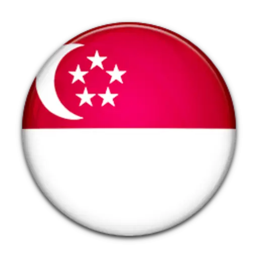 Circular Icon of Singapore National Flag