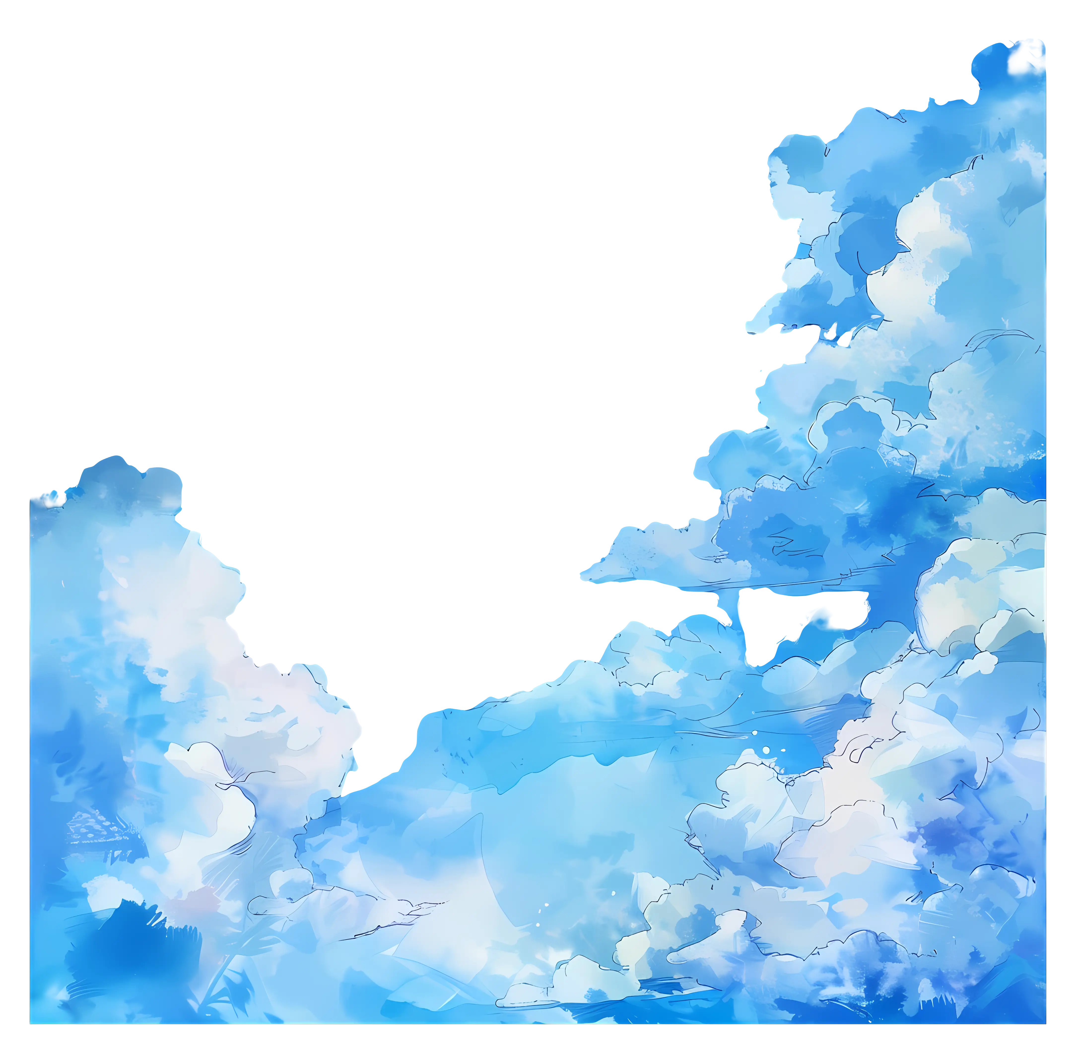 Blue Sky with Fluffy Clouds