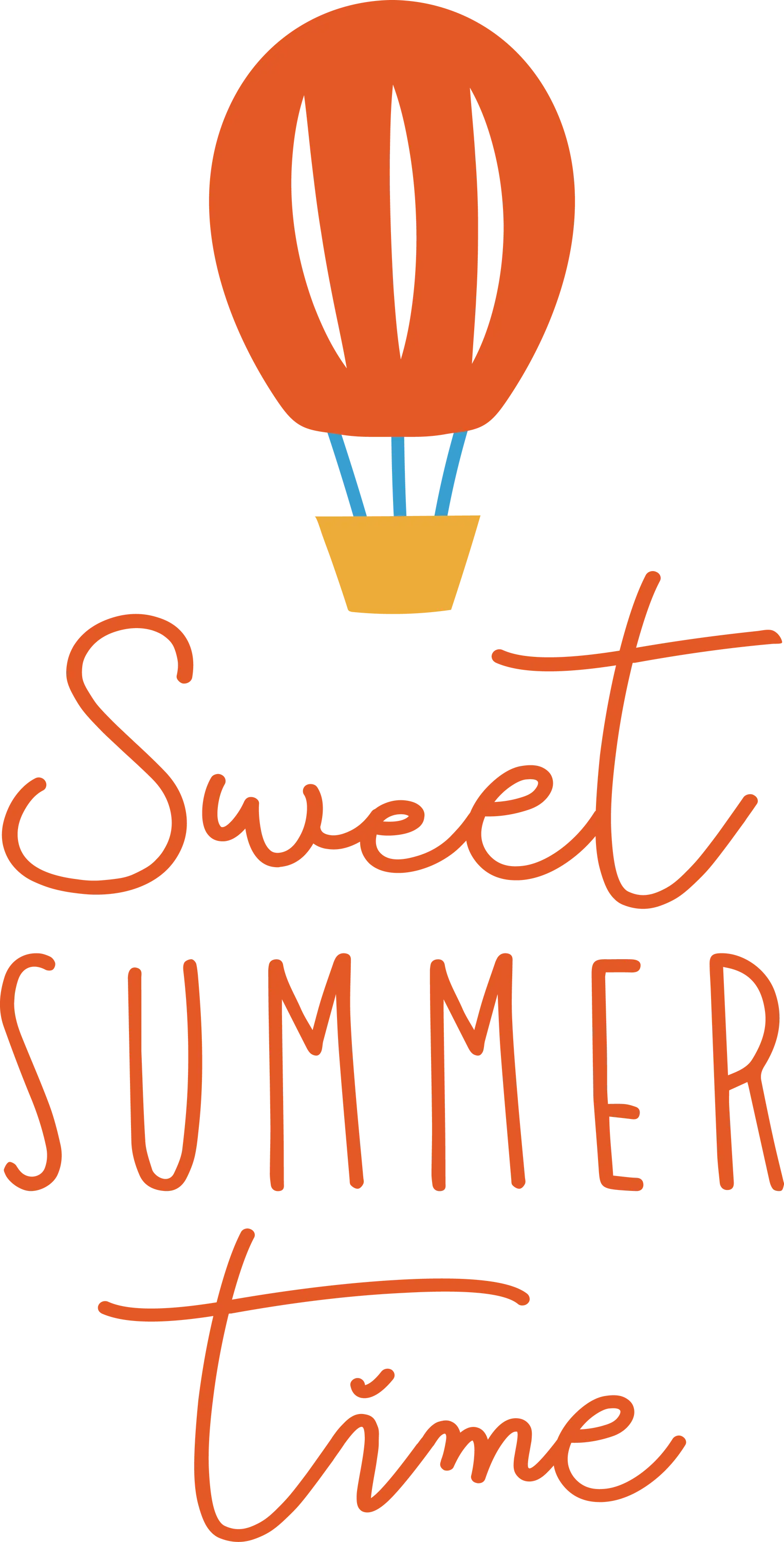 Sweet Summer Time Lettering with Hot Air Balloon