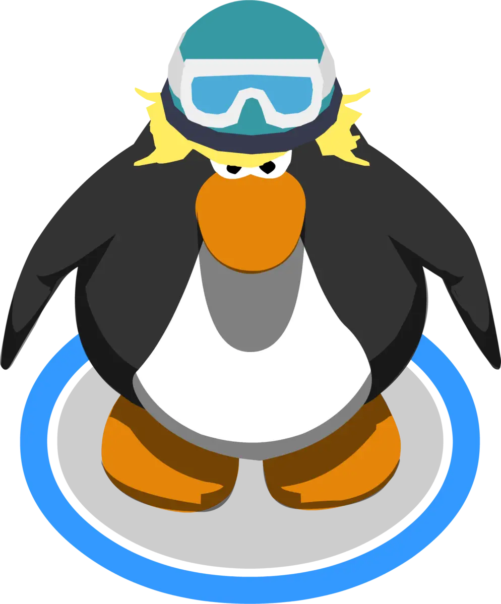 Cartoon Penguin with Winter Goggles