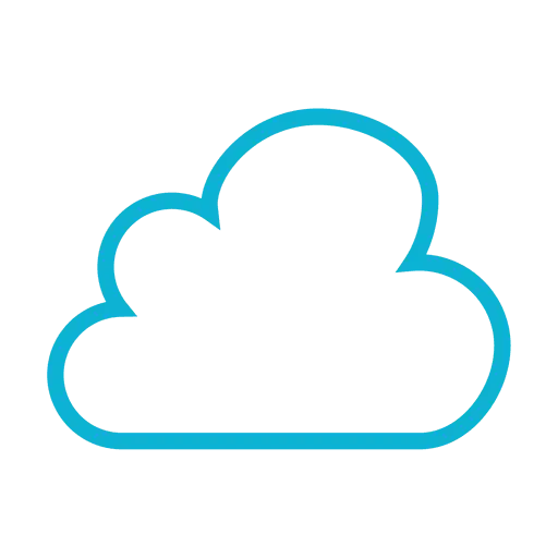 Blue Outline Cloud Symbol Icon