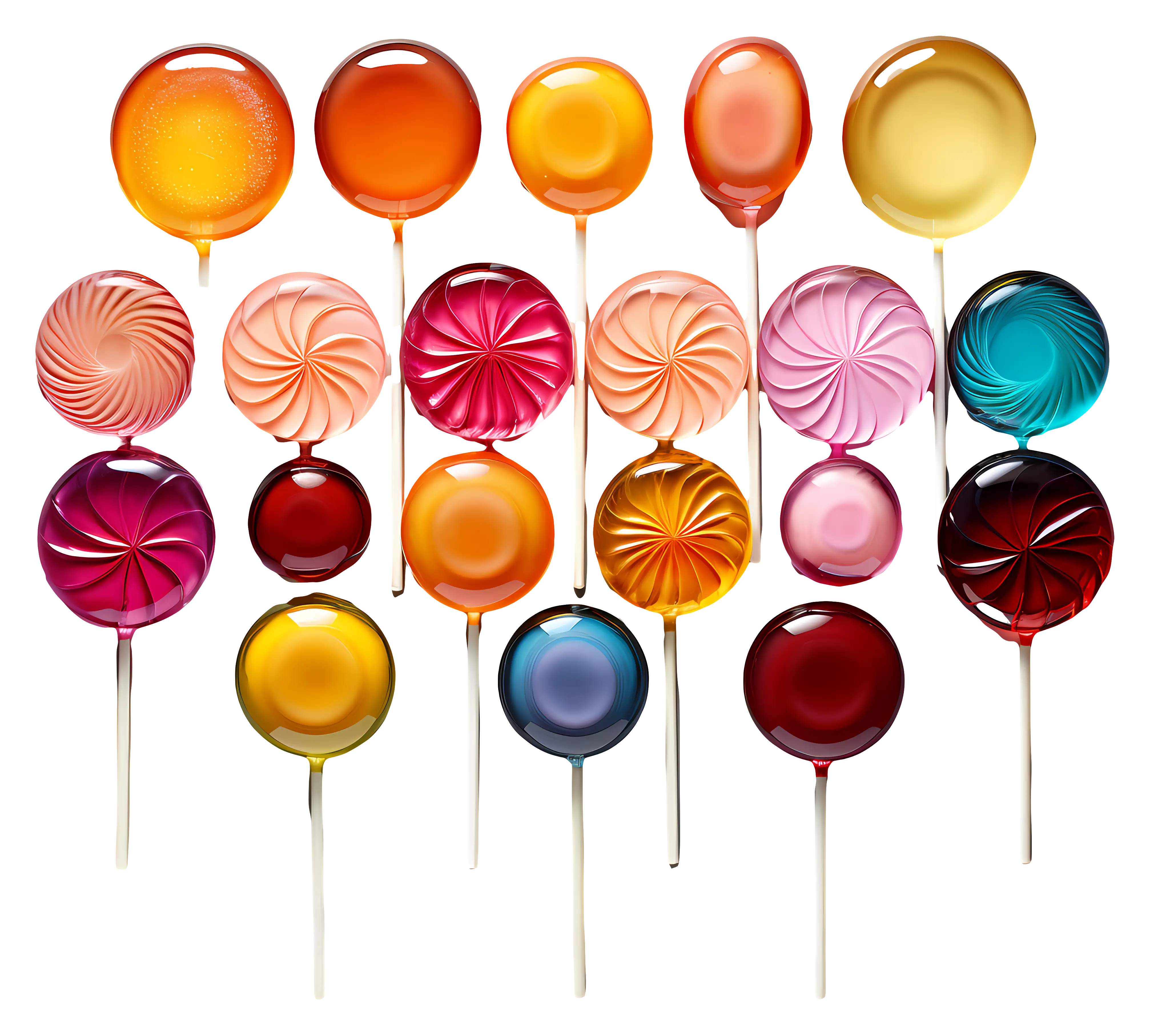 Colorful Lollipops in Various Shapes
