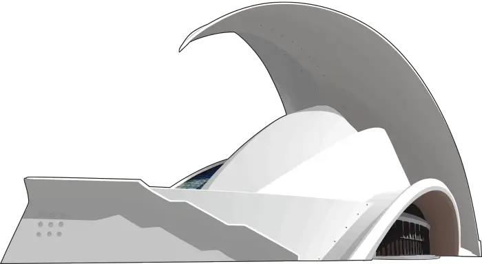 Modern White Curved Building