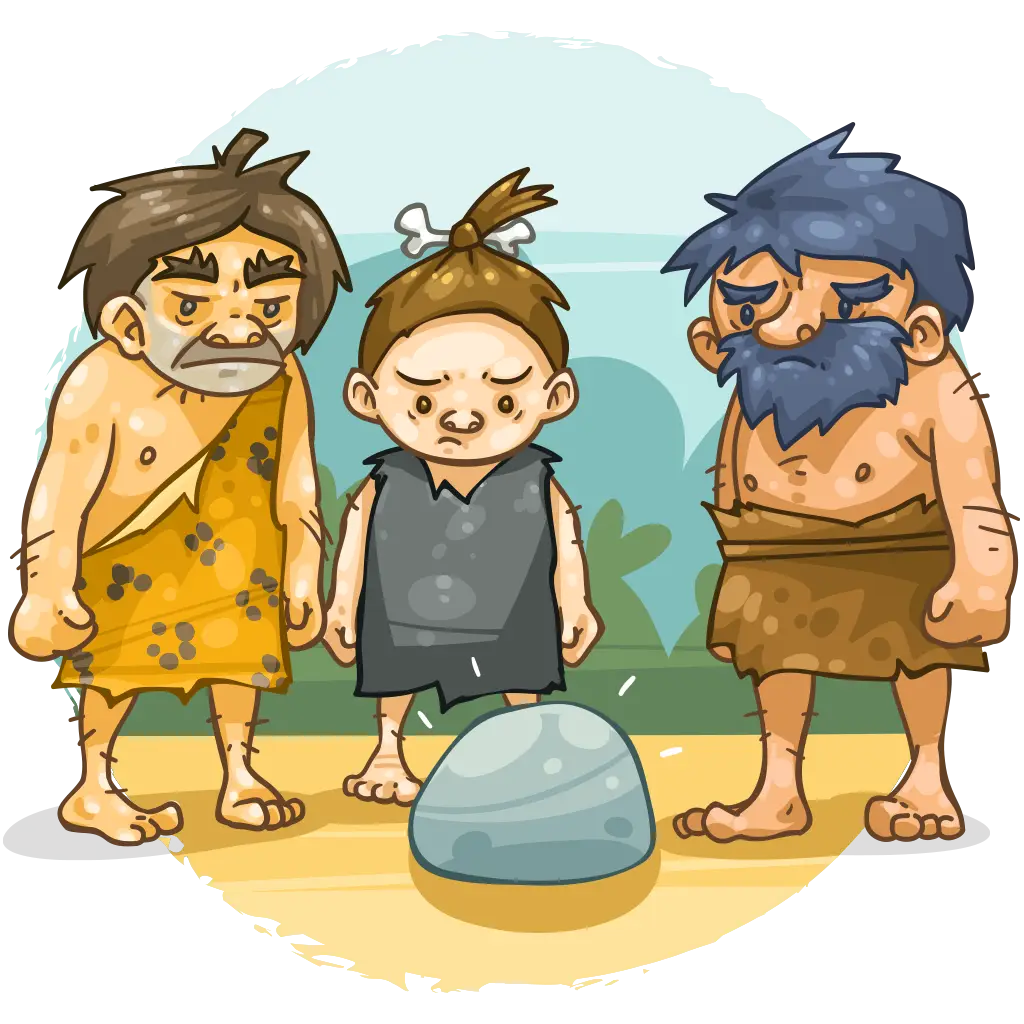 Cartoon Cavemen Trio