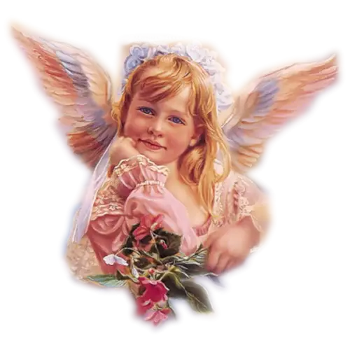Cute Angel with Flowers
