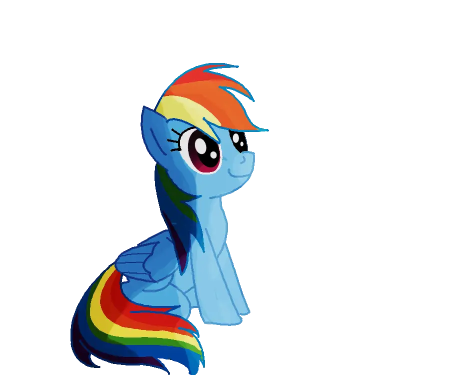 Rainbow-Maned Cartoon Pony