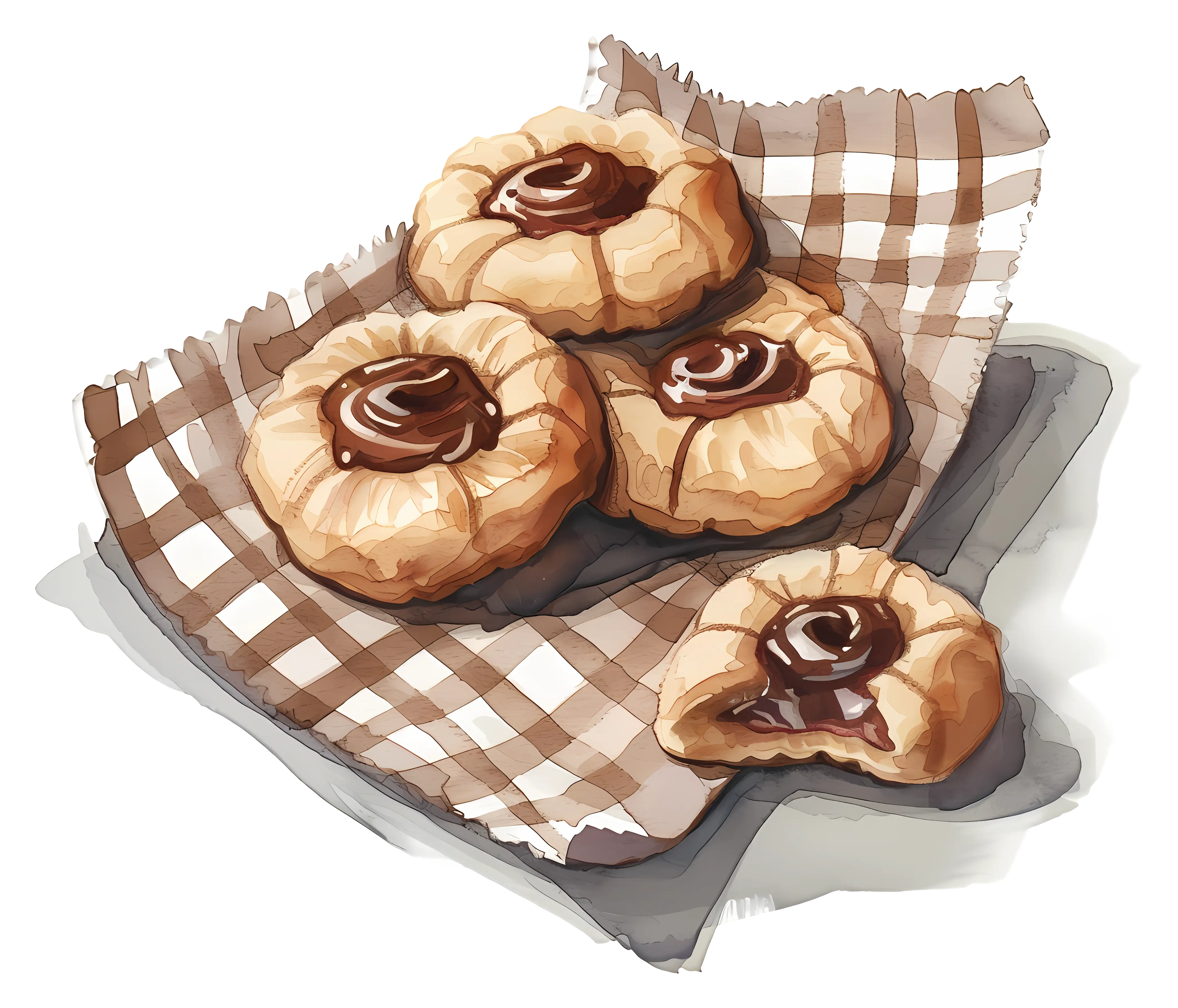 Chocolate Filled Cookies on Napkin