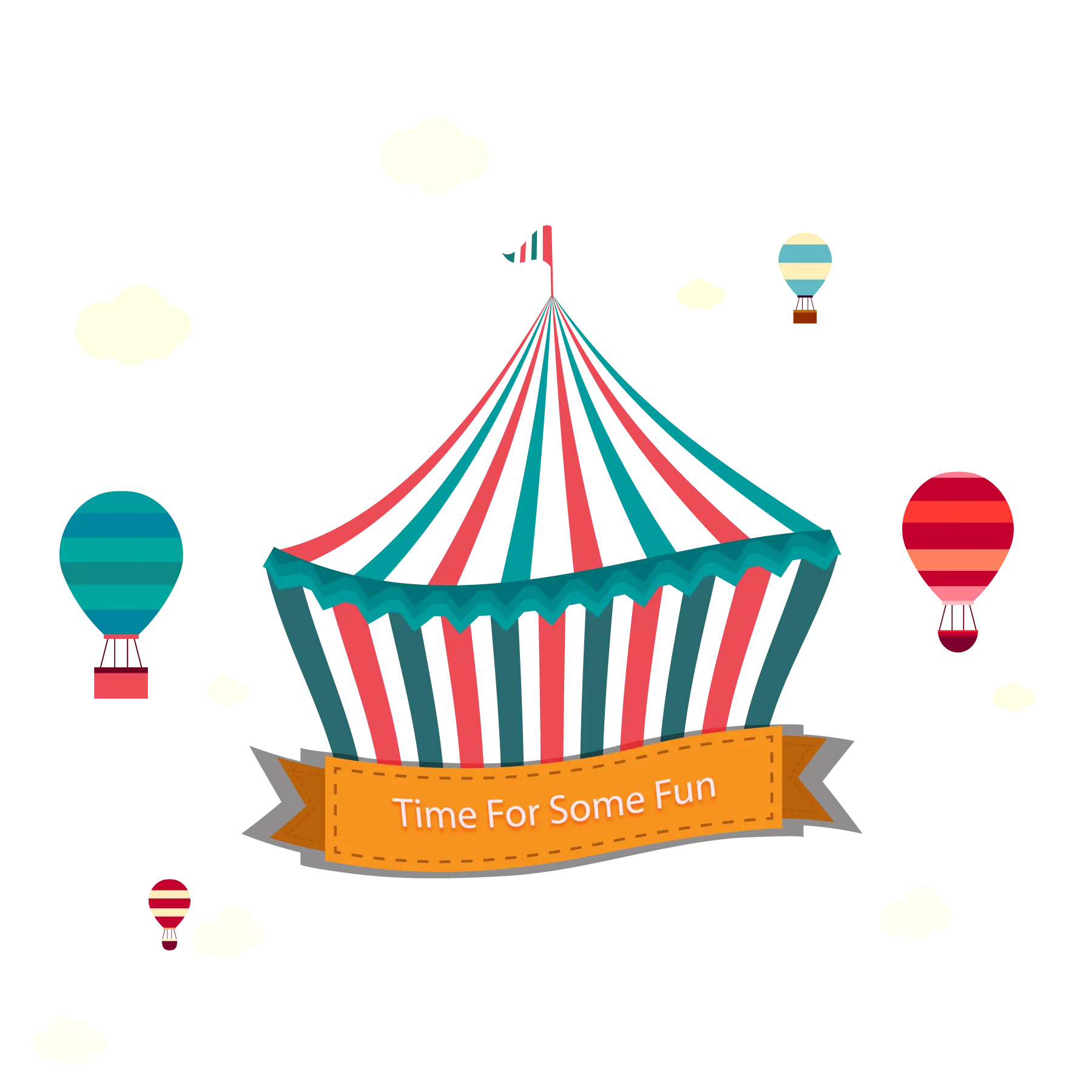 Colorful Circus Tent with Balloons