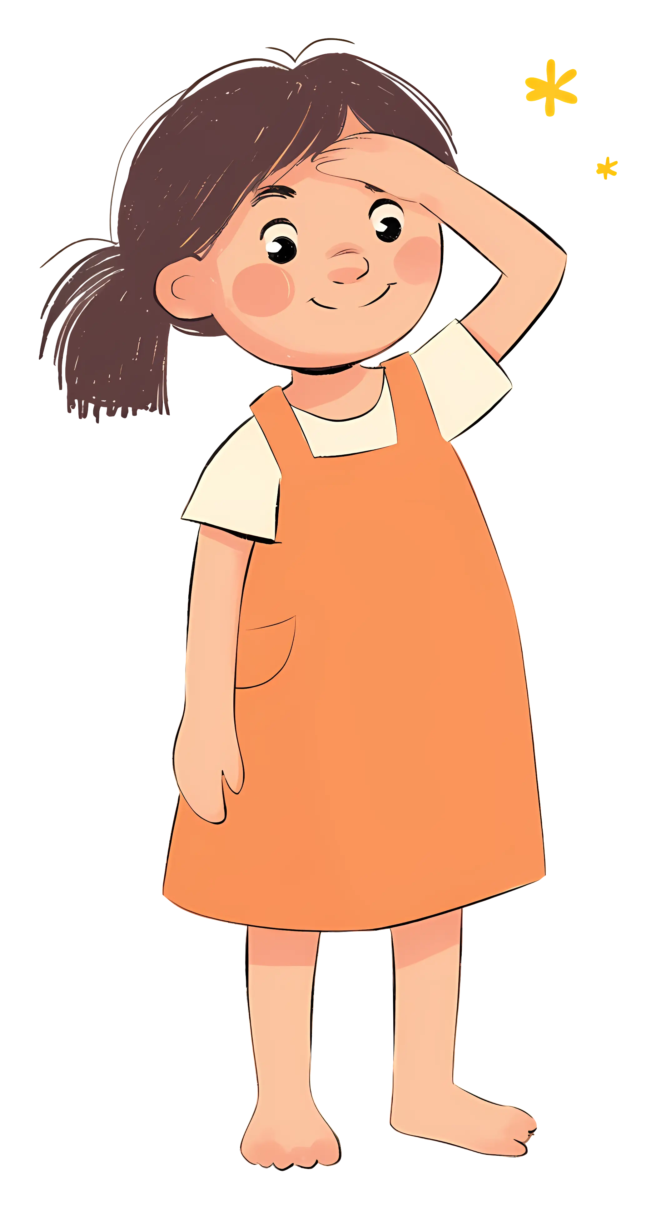 Cute Girl in Orange Dress