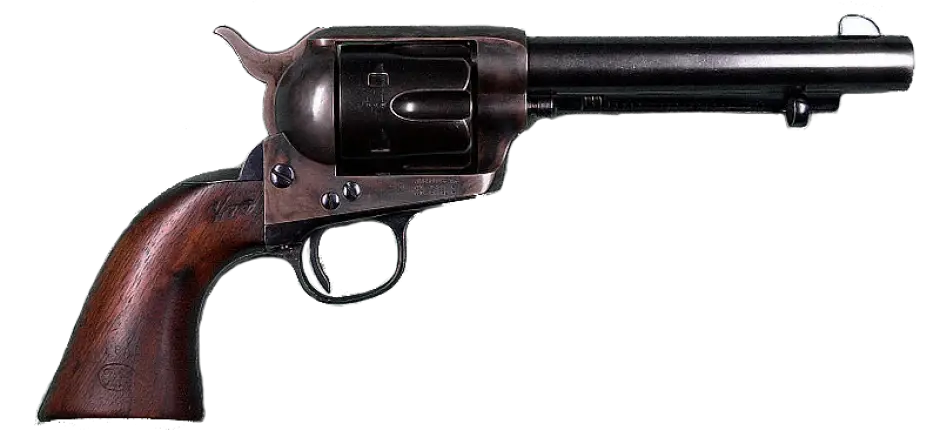 Classic Revolver Gun Side View
