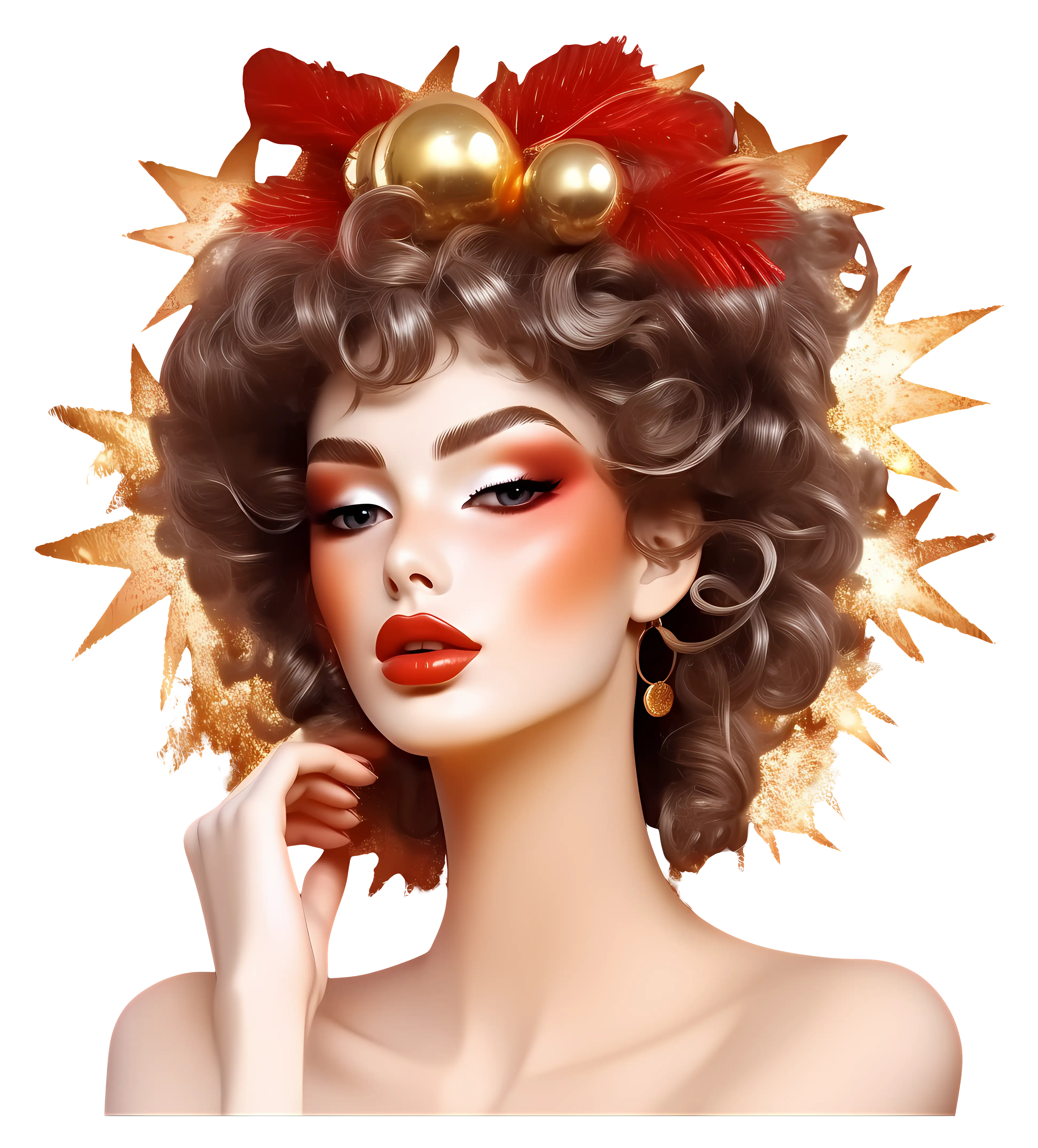 Woman with Festive Holiday Makeup
