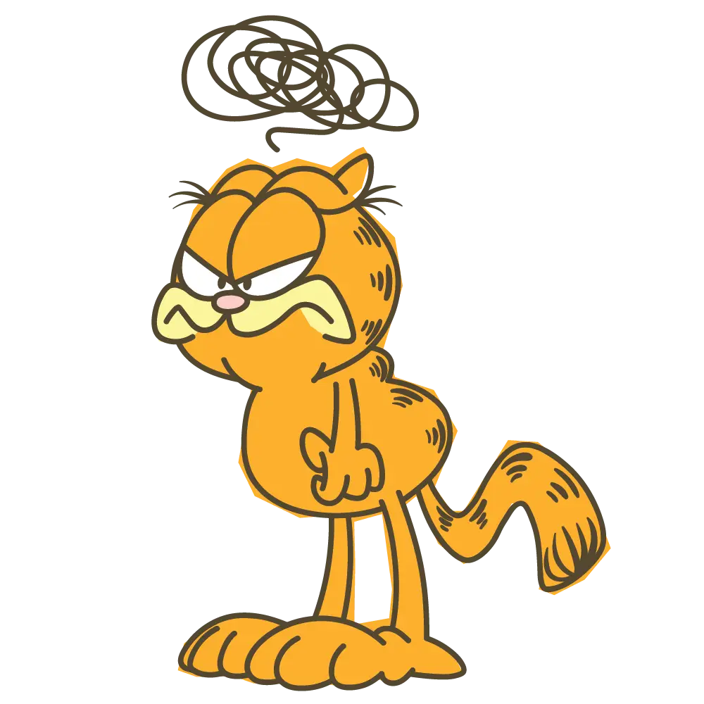 Angry Orange Cat Cartoon