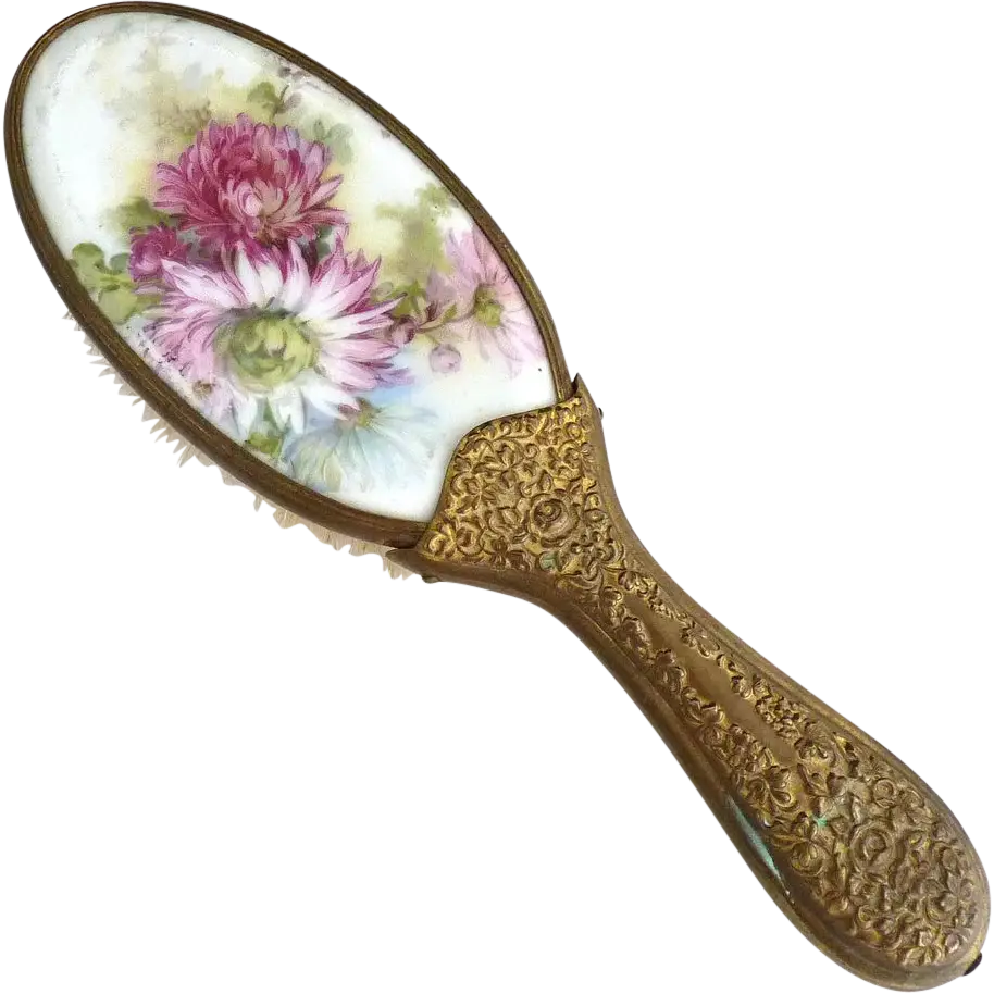 Antique Floral Hairbrush