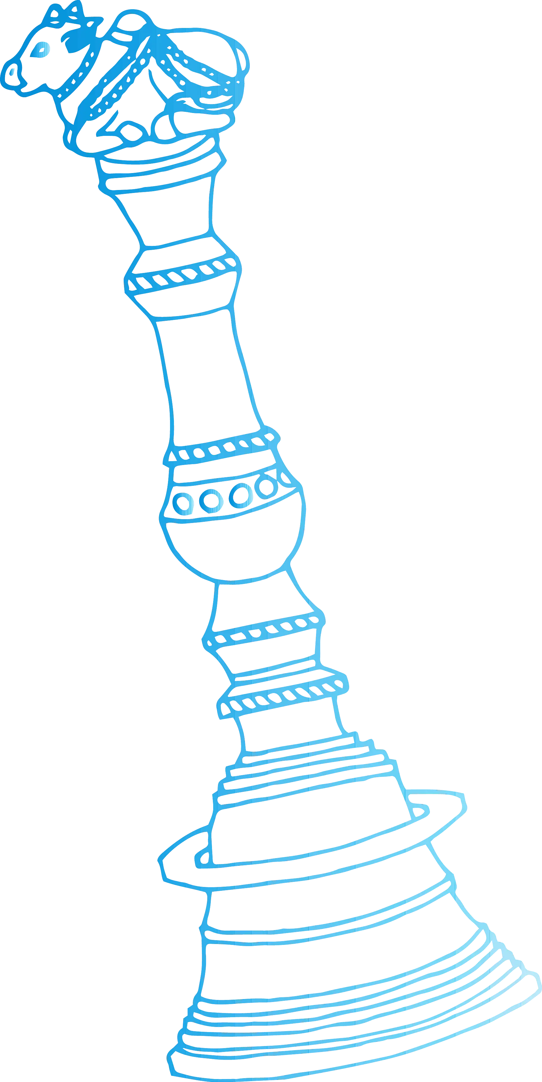Blue Chess Piece Illustration