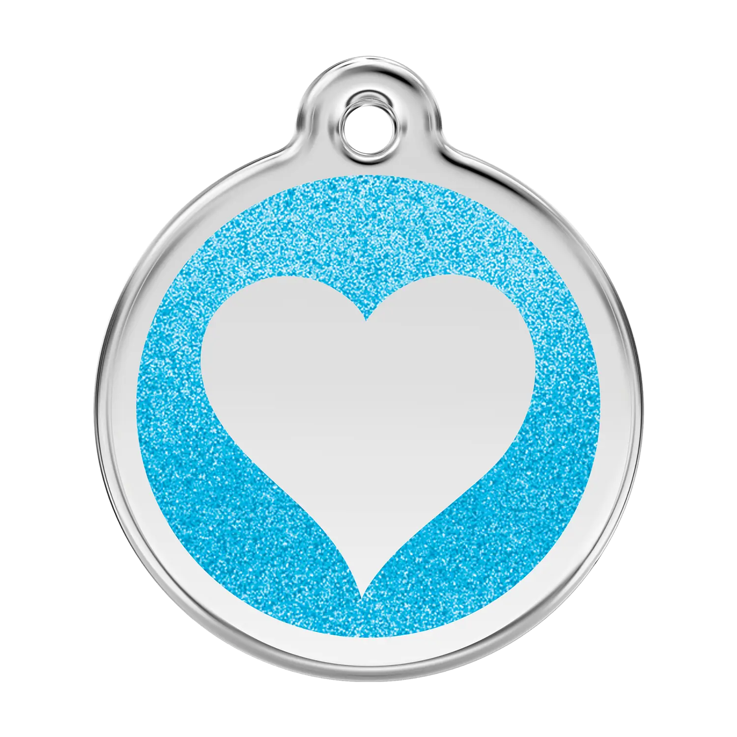 Blue Heart Keychain with Glitter Design